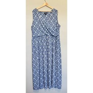Lands End Women's Size 2X Maxi Dress Sleeveless Tiered Casual Chic Elevated Mumu